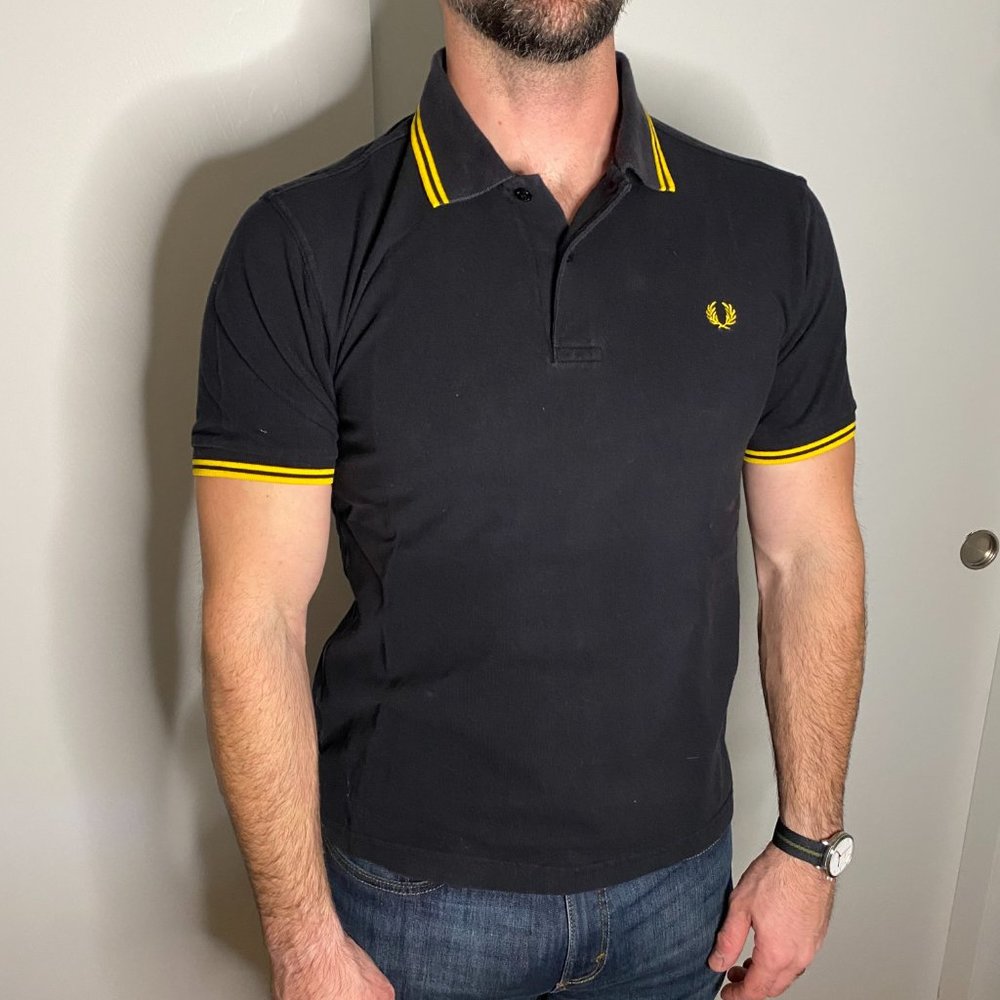 Fred Perry Short Sleeve Polo Black & Gold